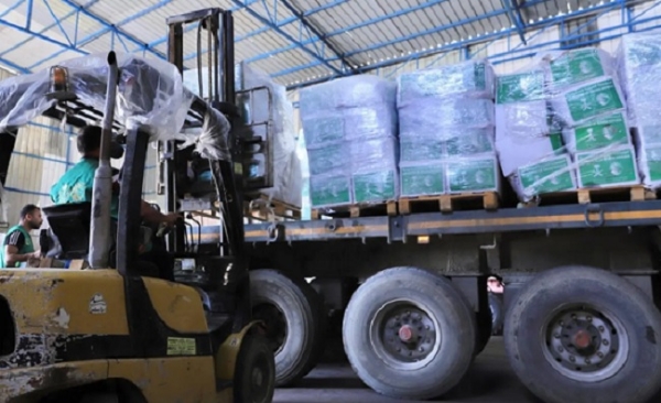 سعودی عرب نے غزہ کے عوام کے لیے امداد کا بڑا قافلہ روانہ کیا