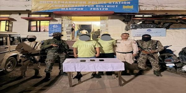 چورا چاند پور میں سیکورٹی فورسز پر فائرنگ کے معاملے میں دو گرفتار