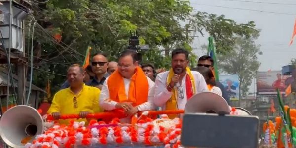 راجستھان کے وزیر اعلی بھجن لال نے سلی گوڑی میں بی جے پی امیدوار کی حمایت میں روڈ شو کیا