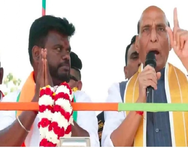 تمل ناڈو انتخابات: وزیر دفاع راج ناتھ سنگھ نے ٹینکاسی میں کیاروڈ شو ، ڈی ایم کے حکومت پر بدعنوانی کا الزام