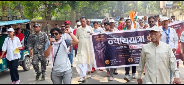 مختلف مطالبات کے ساتھ پر چائیباسا سے رانچی تک نیائے یاترا شروع