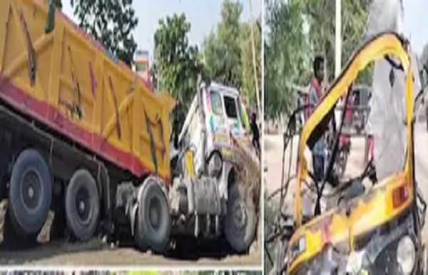 بہار کے کھگڑیا میں ٹرک کے آٹو پر پلٹنے سے  سی آئی ایس ایف جوان سمیت تین افراد کی موت