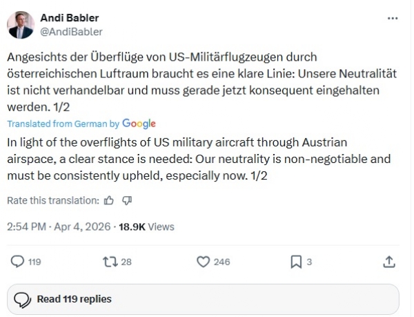 آسٹریا کسی فوجی تنازع کا حصہ نہیں بنے گا: وائس چانسلر