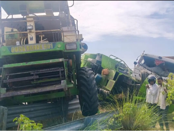 تیز رفتار ٹرک نے کھڑے ہارویسٹر کو ٹکر مار ی ، کسان ہلاک