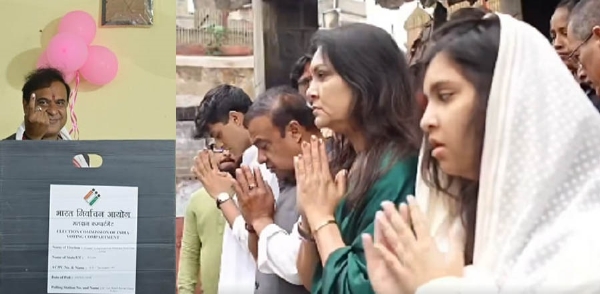 آسام کے وزیر اعلیٰ نے اہلیہ، بیٹے اور بیٹی کے ساتھ ووٹ ڈالا