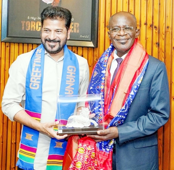 جمہوریہ گھانا کے ہائی کمشنر کی وزیراعلی  ریونت ریڈی سے ملاقات