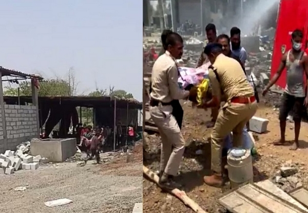 دیواس میں پٹاخہ فیکٹری میں دھماکے کے بعد راحت اور بچاو مہم