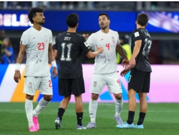 ایران اور نیوزی لینڈ کے درمیان میچ کا منظر