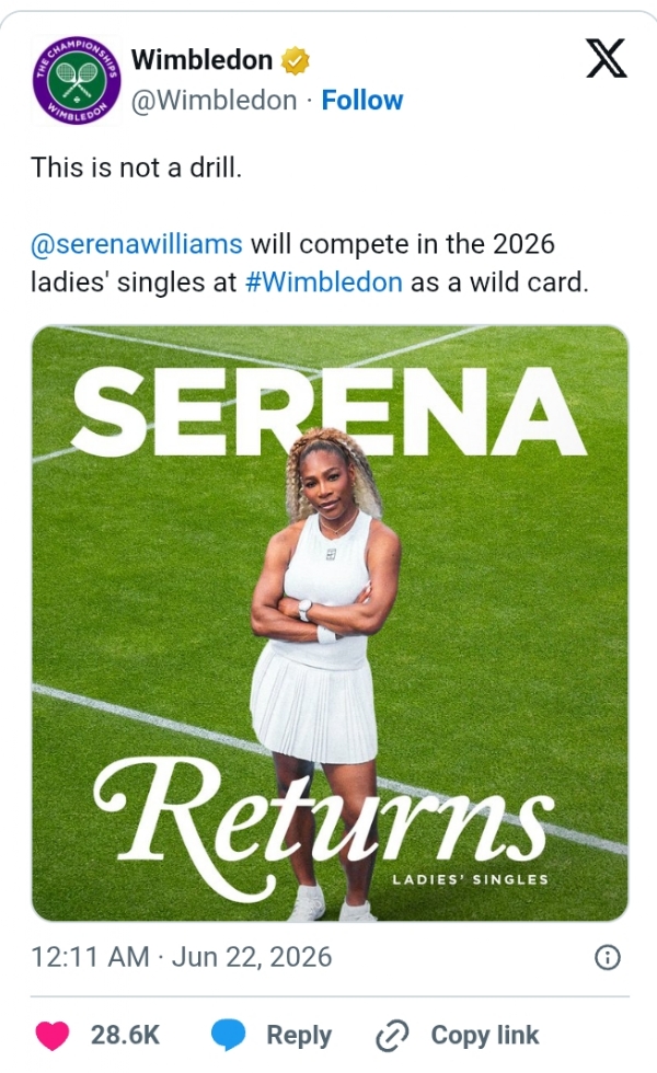 Sports-Tennis-Serena-Wimbledon-Wildcard