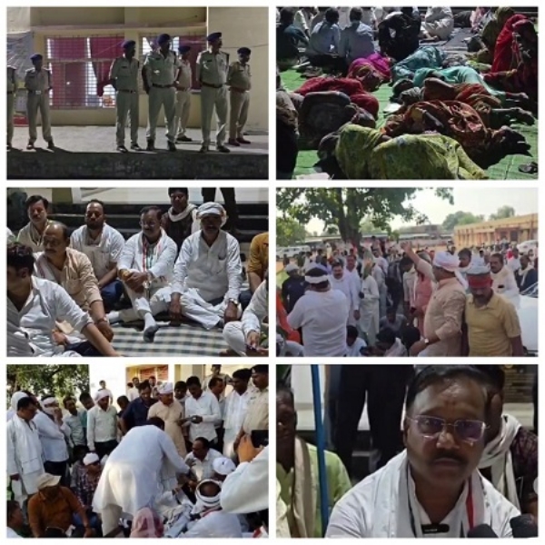کانگریس نے دیر رات تک کسانوں کے مسائل کو لے کر ایس ڈی ایم دفتر کا گھیراو کیا