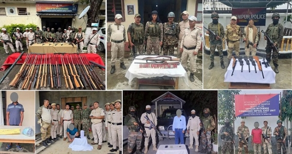 منی پور پولیس کے ذریعے شیئر کی گئی تصویریں۔