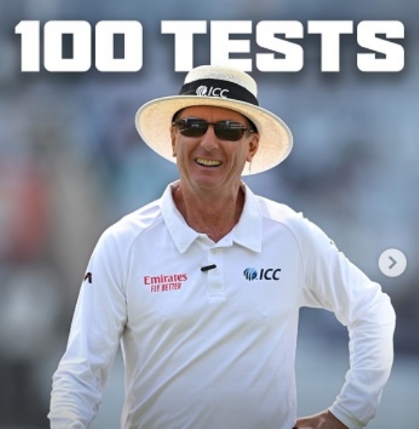 Sports-Cricket-ICC-CONGRATULATES-TUCKER-100TEST