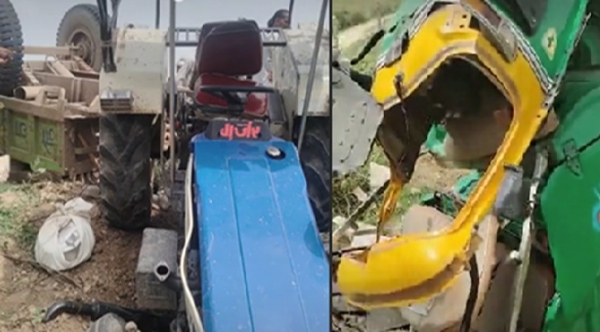 مدھیہ پردیش کے مرینا میں عقیدت مندوں سے بھرے آٹو کو ٹریکٹر نے ماری ٹکر ، تین کی موت مدھیہ پردیش کے مرینا میں عقیدت مندوں سے بھرے آٹو کو ٹریکٹر نے ماری ٹکر ، تین کی موت