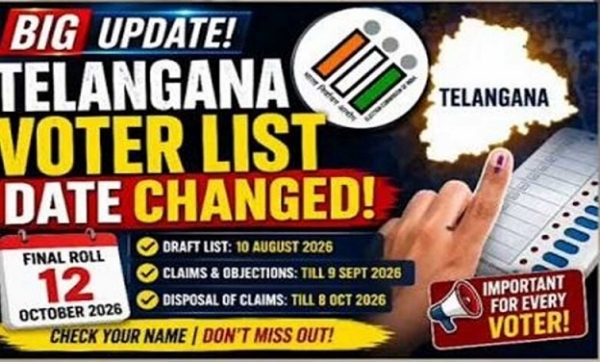 تلنگانہ میں ایس آئی آر کا شیڈول تبدیل،عوام کیلئے راحت تلنگانہ میں ایس آئی آر کا شیڈول تبدیل،عوام کیلئے راحت