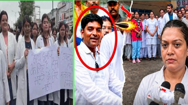 خواتین اسٹاف سے بدسلوکی اور دھمکی کے بعد ڈاکٹروں کا پھوٹا غصہ، اسپتال کے مرکزی گیٹ پر چکہ جام کیا خواتین اسٹاف سے بدسلوکی اور دھمکی کے بعد ڈاکٹروں کا پھوٹا غصہ، اسپتال کے مرکزی گیٹ پر چکہ جام کیا