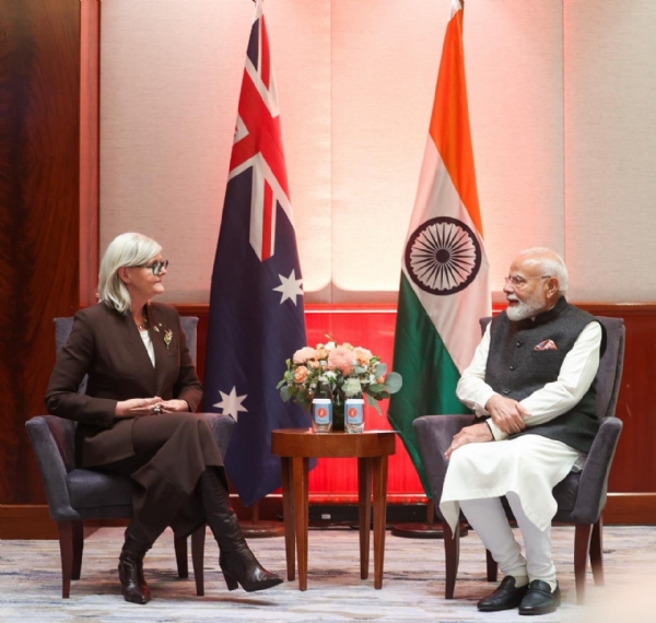 प्रधानमंत्री नरेन्द्र मोदी गुरुवार को ऑस्ट्रेलिया की गवर्नर-जनरल सैम मोस्टिन से मुलाकात के दौरान