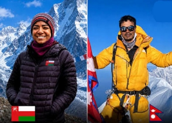 برفانی طوفان میں جان گنوانے والے کوہ پیما عمان کی نادرہ احمد عبداللہ الحارثی اور نیپال کے پور بہادر گرونگ۔ فائل فوٹو برفانی طوفان میں جان گنوانے والے کوہ پیما عمان کی نادرہ احمد عبداللہ الحارثی اور نیپال کے پور بہادر گرونگ۔ فائل فوٹو