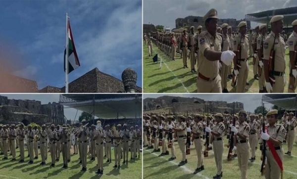 گولکنڈہ قلعہ میں یومِ آزادی پریڈ کی تیاریاں گولکنڈہ قلعہ میں یومِ آزادی پریڈ کی تیاریاں
