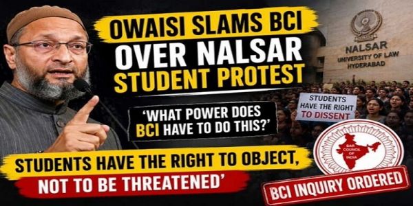 اختلافِ رائے پر طلبہ کو ڈرانے کی کوشش، اویسی کا بی سی آئی پر الزام