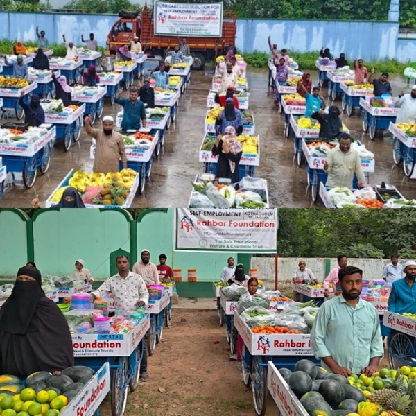 صفا بیت المال و رہبر فاؤنڈیشن کے اشتراک سے تلنگانہ کھمم کے کتہ گوڑم اور یلنڈو میں 15 لاکھ روپے مالیتی 100 ٹھیلہ بنڈیوں کی تقسیم صفا بیت المال و رہبر فاؤنڈیشن کے اشتراک سے تلنگانہ کھمم کے کتہ گوڑم اور یلنڈو میں 15 لاکھ روپے مالیتی 100 ٹھیلہ بنڈیوں کی تقسیم