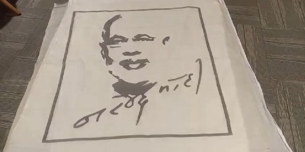 دھاگوں سے بنی وزیرِ اعظم مودی کی تصویر، پدم شری بیرین بساک کا حیرت انگیزشاہکار
