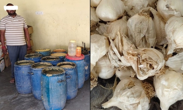 حیدرآباد میں 730 کلو مشتبہ ملاوٹی ادرک لہسن پیسٹ ضبط