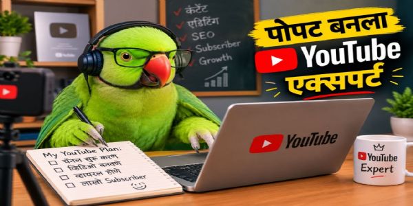 انجنگاؤں میں طوطا بنا یوٹیوب ماہر ، دوسرے طوطے کی ویڈیو دیکھتے ہی فوراً کرتا ہے کلک