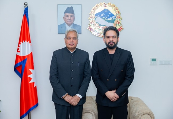 نیپال کے وزیر اعظم بالیندر شاہ سے بھارتی سفیر نوین سریواستو کی الوداعی ملاقات نیپال کے وزیر اعظم بالیندر شاہ سے بھارتی سفیر نوین سریواستو کی الوداعی ملاقات