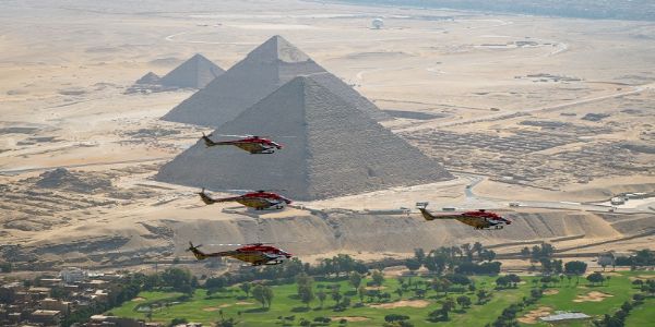 فضائیہ کی سارنگ ہیلی کاپٹر ٹیم العلَمین انٹرنیشنل ایئر شو کے لیے مصر پہنچی